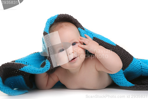 Image of Happy Adorable Baby on a White Background