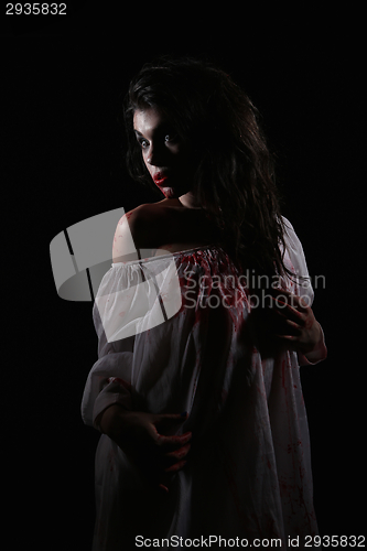 Image of Psychotic Bleeding Woman in a Horror Themed Image