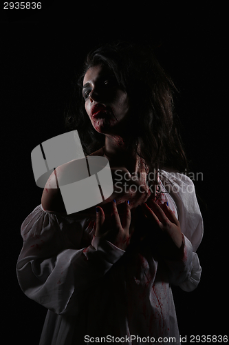 Image of Psychotic Bleeding Woman in a Horror Themed Image