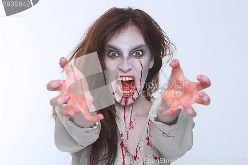 Image of Psychotic Bleeding Woman in a Horror Themed Image