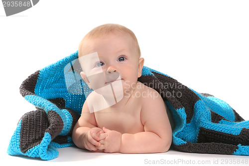 Image of Happy Adorable Baby on a White Background