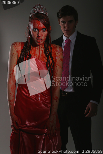 Image of Psychotic Bleeding Woman in a Horror Themed Image