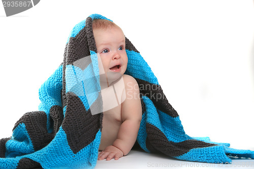 Image of Happy Adorable Baby on a White Background