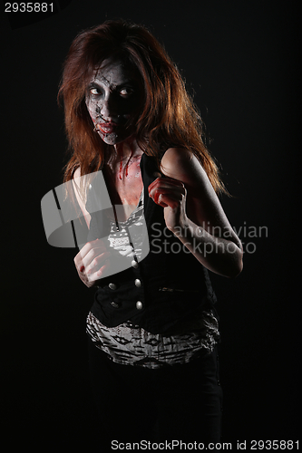 Image of Psychotic Bleeding Woman in a Horror Themed Image