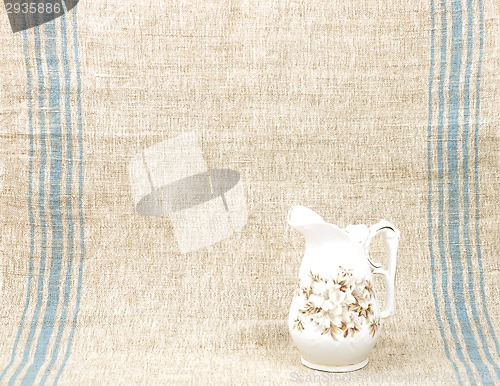 Image of Old flower vase and cloth