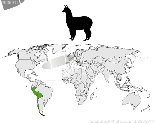 Image of Alpaca range map