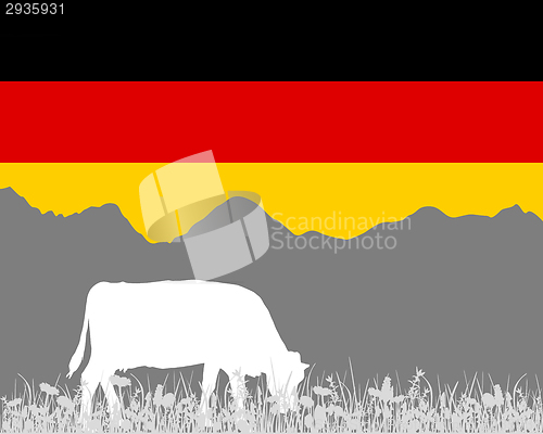 Image of Cow alp and german flag