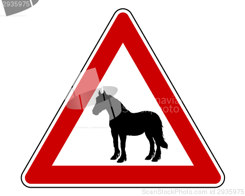 Image of Horse warning sign