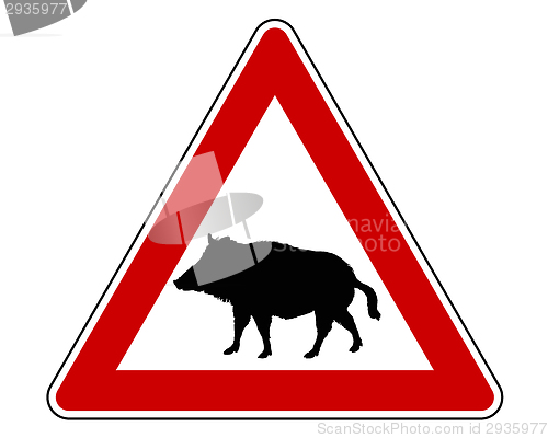 Image of Wild pig warning sign