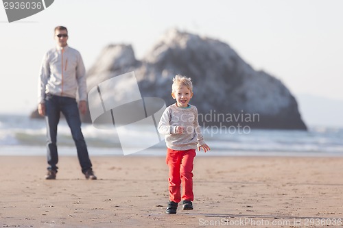 Image of family at californian beach