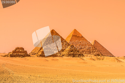 Image of The pyramids of Giza, Cairo, Egypt.