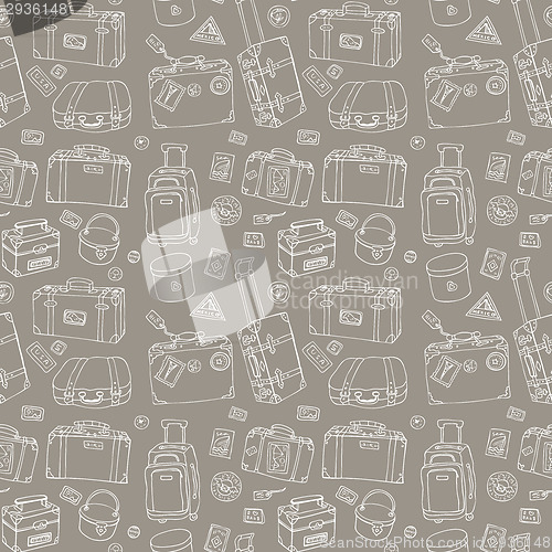 Image of Suitcases. Seamless background.