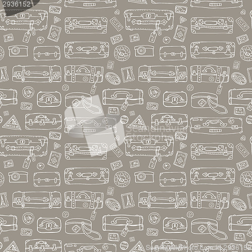 Image of Suitcases. Seamless background.