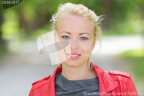 Image of Young woman in the park