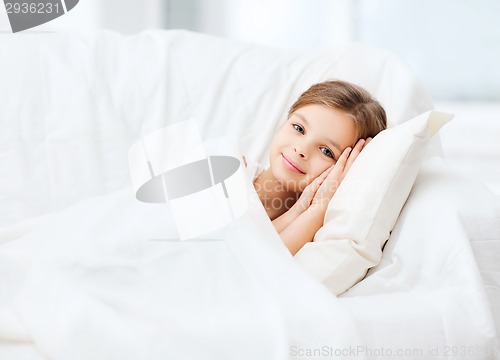 Image of little girl sleeping at home