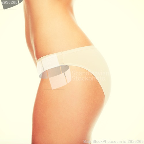 Image of woman in cotton underwear showing slimming concept