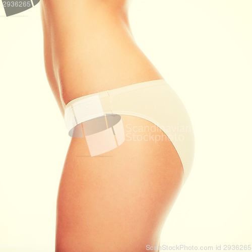 Image of woman in cotton underwear showing slimming concept