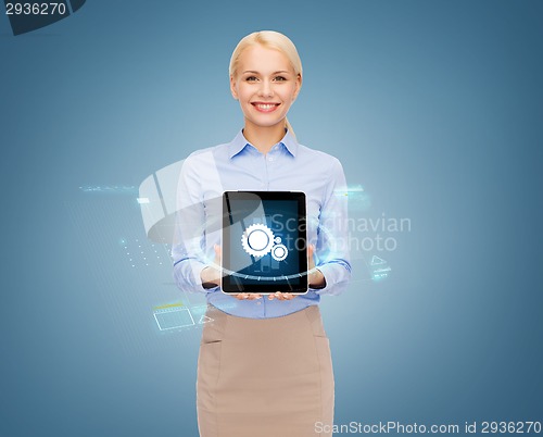 Image of businesswoman with tablet pc computer