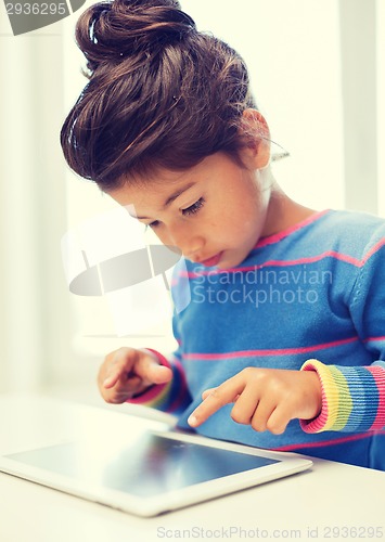 Image of little girl with tablet pc