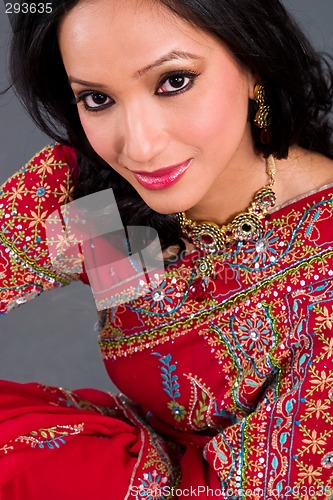 Image of Beautiful woman in a sari