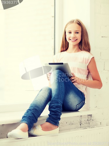 Image of girl with tablet pc at school
