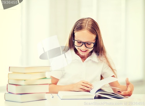 Image of student girl studying at school