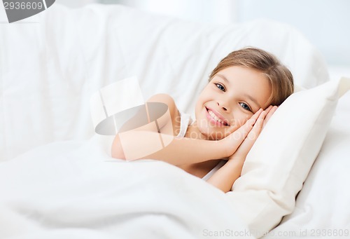 Image of little girl sleeping at home