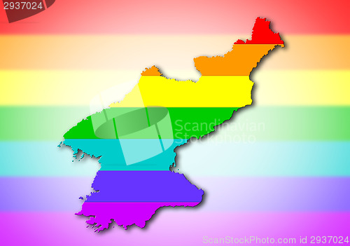 Image of Rainbow flag pattern - North Korea