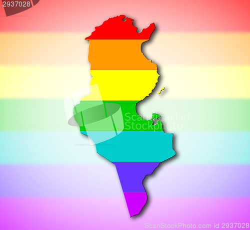 Image of Tunisia - Rainbow flag pattern