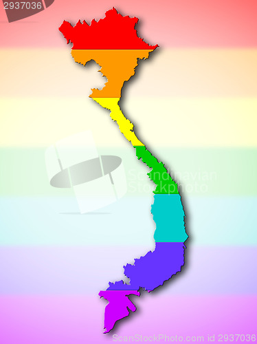 Image of Rainbow flag pattern - Vietnam