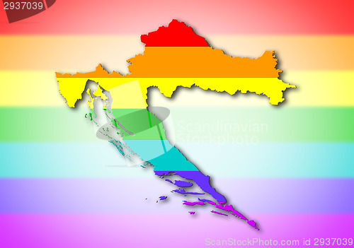 Image of Rainbow flag pattern - Croatia