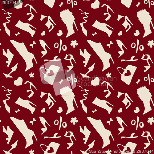 Image of Women shoes. Seamless pattern.