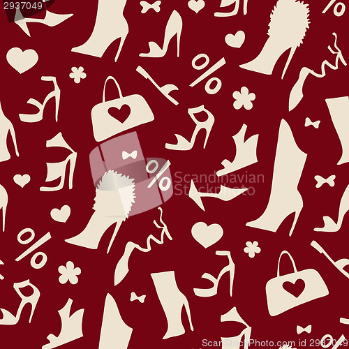 Image of Women shoes. Seamless pattern.