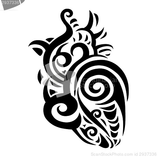 Image of Decorative heart. Ethnic pattern.