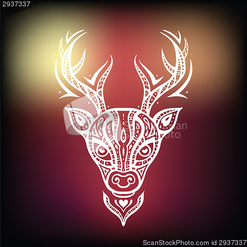 Image of Deer head. Ethnic background.