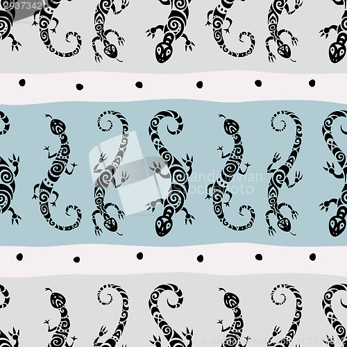 Image of Lizards. Seamless pattern.