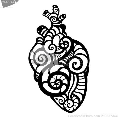 Image of Decorative heart. Ethnic pattern.
