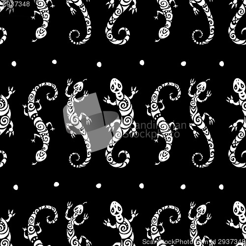 Image of Lizards. Seamless pattern.