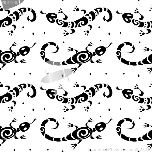 Image of Lizards. Seamless pattern.