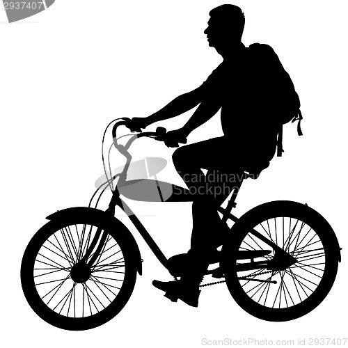 Image of Silhouette of a cyclist male.  vector illustration.