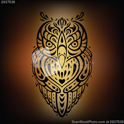 Image of Decorative Owl. Ethnic pattern.