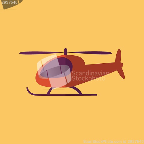 Image of Helicopter. Transportation Flat Icon