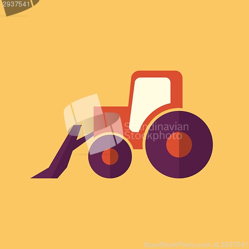 Image of Tractor. Transportation Flat Icon