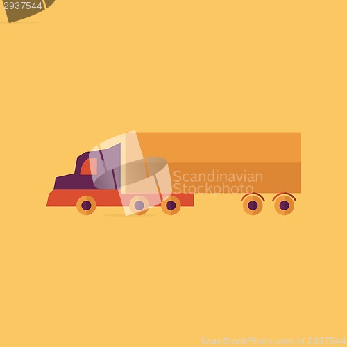 Image of Truck. Transportation Flat Icon