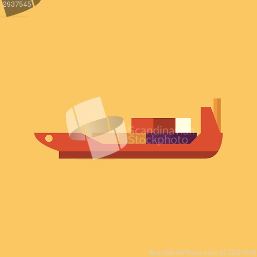 Image of Ship. Transportation Flat Icon