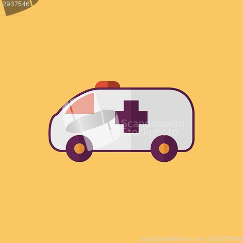 Image of Ambulance. Transportation Flat Icon