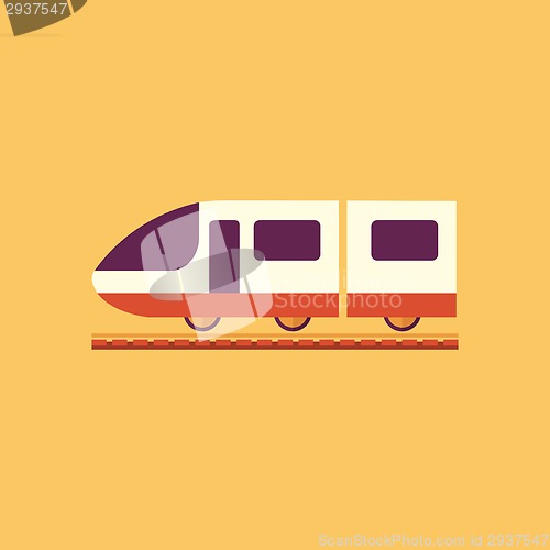 Image of Train. Transportation Flat Icon