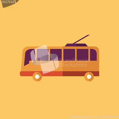 Image of Trolley. Transportation Flat Icon