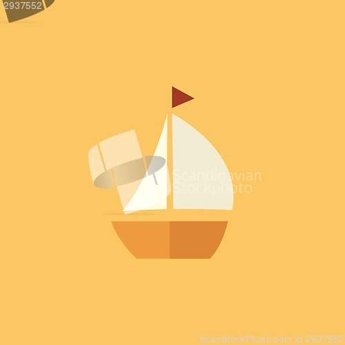 Image of Boat. Transportation Flat Icon