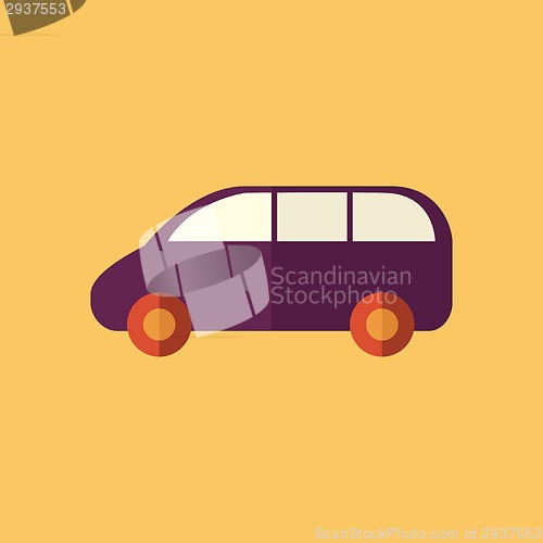 Image of Family Car. Transportation Flat Icon